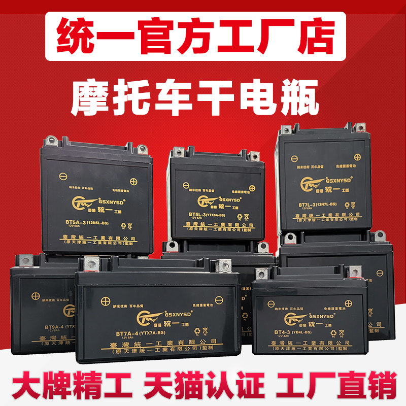 Locomotive dry powder battery unified 12v Shallow 125 pedal tricycle bending beam YTX9a7a-BS general battery