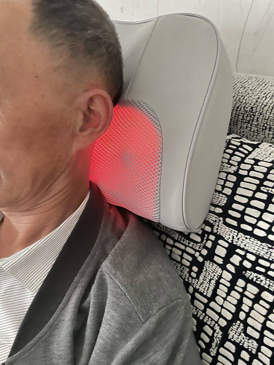 Full-Body 6-Button Large Cervical Massage Pillow for Home Use, Cushion with Heat Therapy, Massage and Kneading for Neck, Waist, and Trapezius Muscles