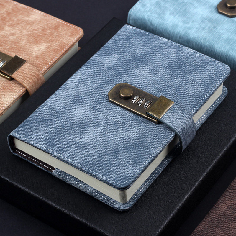 Password book thickening password lock diary lock fingerprint college students ultra thick notebook notebook Simple Reage Creative Laptop Creative Ledger