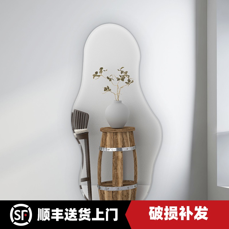 Irregular Art Mirror Full Body Mirror Full-body Mirror Clothing Shop Full Body Mirror adhesive Alien Brief Wall-mounted Decorative Mirror