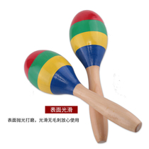 Kindergarten baby wooden sand hammer log infant early education percussion instrument toy sand ball children baby sand hammer