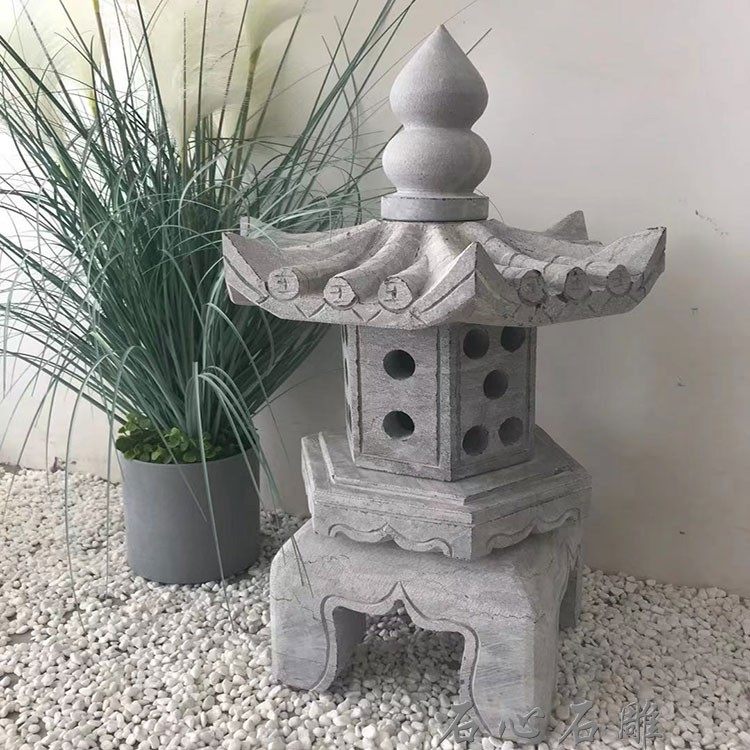 石雕石灯笼:日式仿古新中式庭院,太阳能电石灯点亮你的诗意生活!-石雕-淘宝百科网
