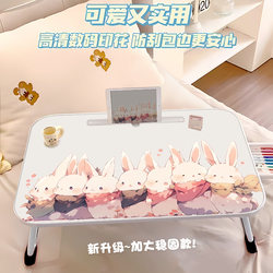 Foldable Small Bed Desk Study Table for Students Dormitory Upper Bunk Bean Bag Laptop Stand Desk kids Writing Desk For Home Bay Window Bedroom Sitting Ins Cute Girls Desk Board Wz
