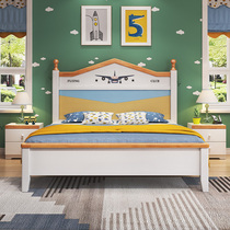 Youth solid wood childrens bed 1 5 meters small apartment boy student single bed Bold economical modern simple