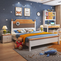 Bold full solid wood childrens bed 1 5 meters small apartment boy girl student single bed modern simple youth