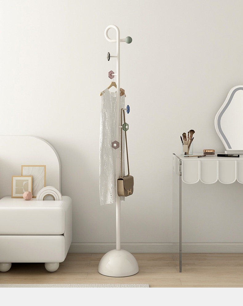 Вешалка 立式衣架落地卧室挂衣架客厅移动小型衣帽架家用铁艺衣服收纳层架子 SHULIPU