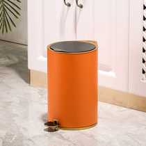 Small yellow deer light lavish pedal stainless steel trash can with lid home living room modern bedroom minimalist toilet