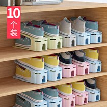 Double-layer shoe rack storage artifact dormitory with space-saving simple shoe rack household shoe cabinet ladies adjustable shoe holder