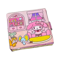 Sanrio diy homemade paper-cut quiet book material package mini box hut handmade material cute beanie book