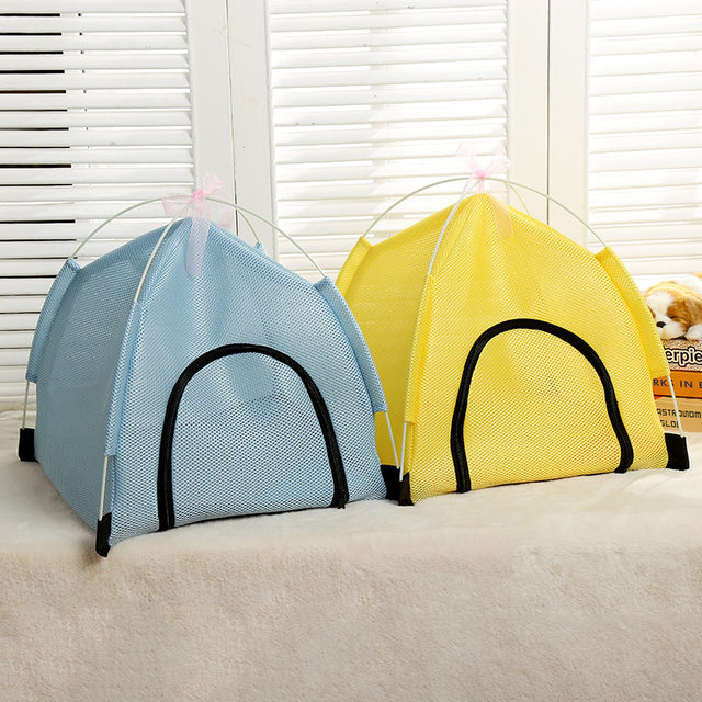 tent-type pet nest ສີ່ມຸມໃຫມ່ tent summer breathable ແລະເຢັນ tent pet ທົ່ວໄປອຸປະກອນສັດລ້ຽງສໍາລັບແມວແລະຫມາ