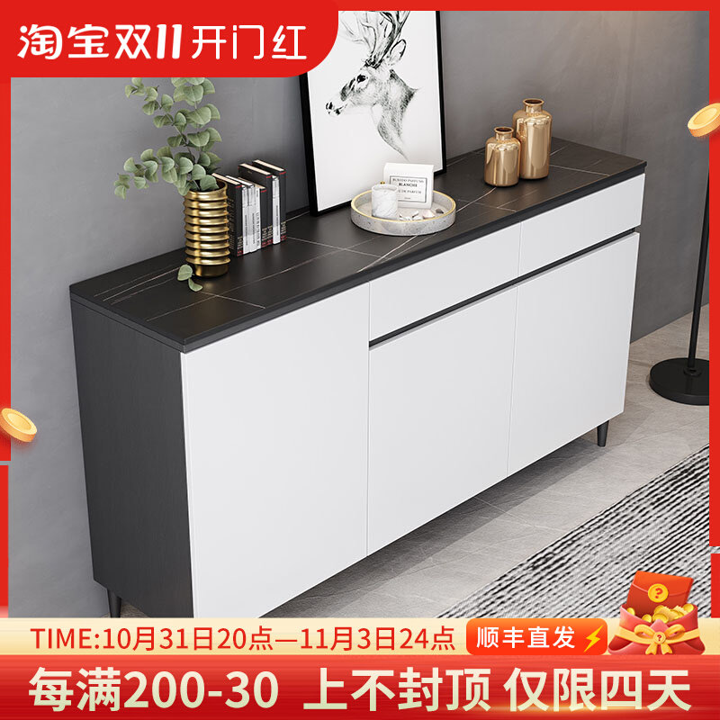 Italian-style slate multi-functional storage cabinet modern minimalist home against the wall marble tea cabinet light luxury dining cabinet