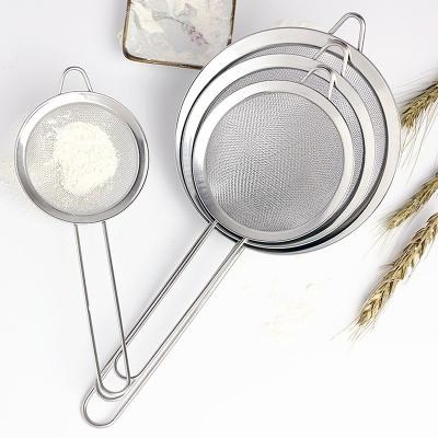 Stainless steel handheld griddle flour screen juice soy milk filter screen leaking spoon plug oil for home baking tools