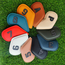 Double-sided digital golf iron cover oil-edged color club head cover club cap cover golf supplies