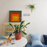 Гонконгская живопись Работы художника Подвесная картина Джозеф Альберс Нишевый дизайн Цветной блок Абстрактная оранжевая декоративная живопись