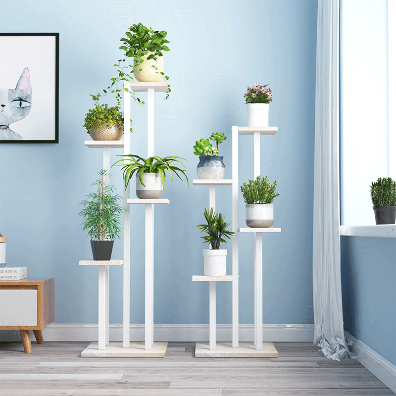 Flower shelf indoor living room Simple balcony floor-to-ceiling living room multi-storey flower shop TV cabinet next to the modern shelf