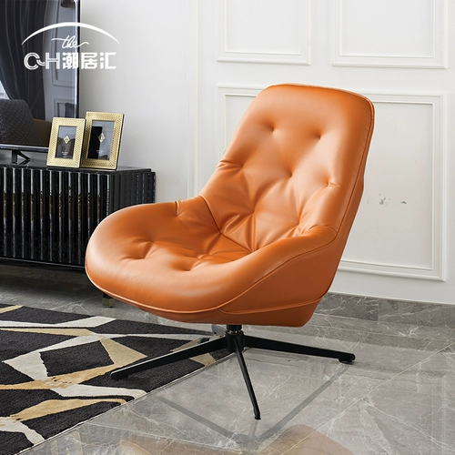 Скандинавский односпальный диван, итальянский минималистичный стул для отдыха в гостиной, ленивый свет, роскошный одиночный стул, простой современный вращающийся стул, кожаное кресло