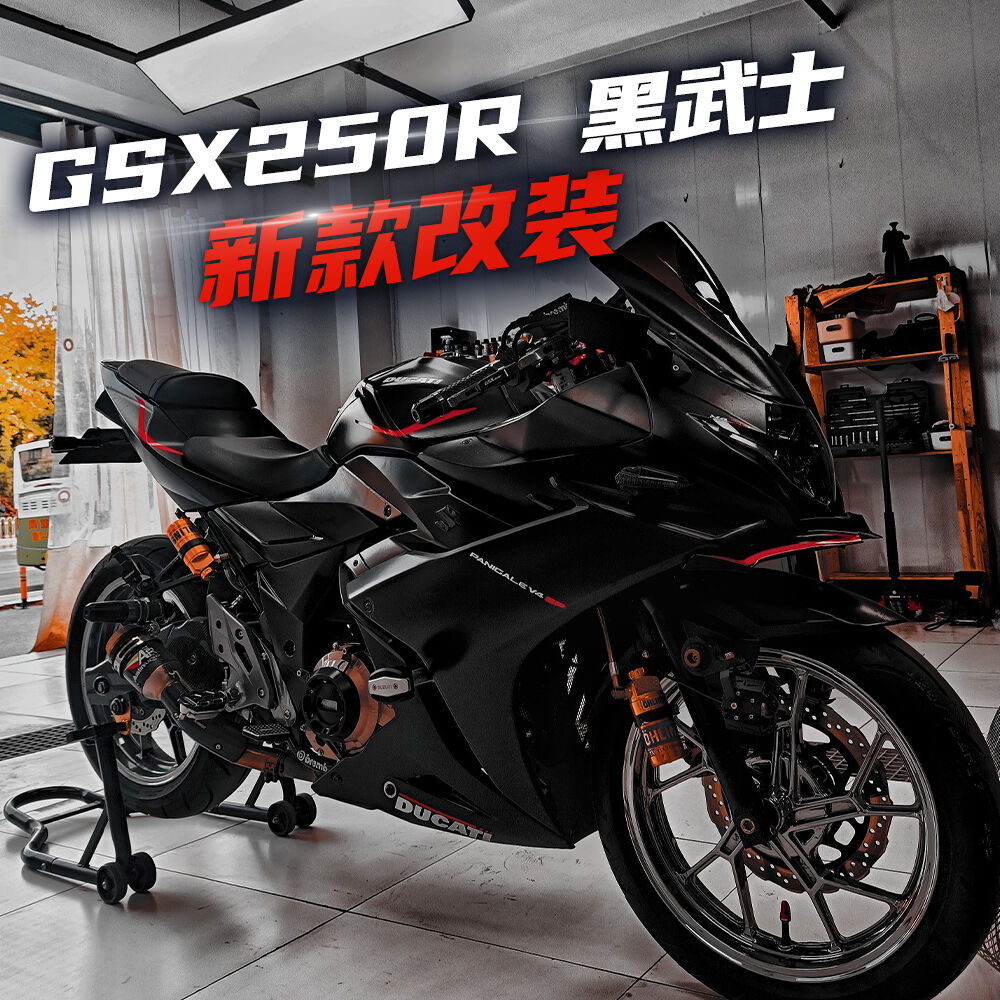 Apply Suzuki GSX250R retrofit Black Samurai Lower lip Wing Wind Wing Rearview Mirror Competitive Plus High Wind Shield Horn-Taobao