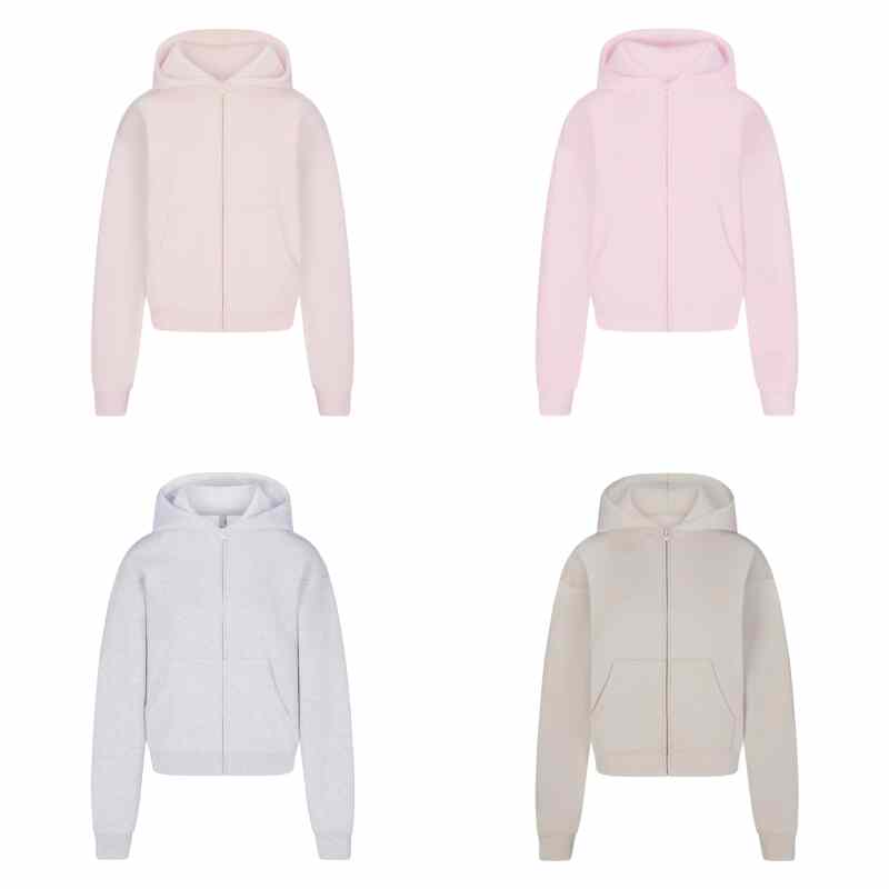 Skims Kardashian 26 Spring/Summer New Colors Thin Sweatshirt Terry Cotton Versatile Casual Hoodie Zipper Jacket