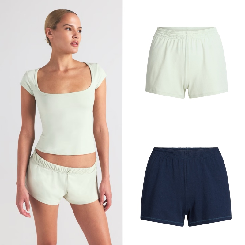 The Fit Is Great! Skims Kardashian Cotton Ultra-Soft, Comfortable, Thin, Versatile Casual Elastic Waist Shorts