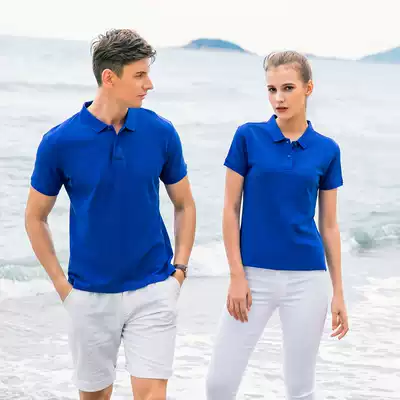 Summer men's and women's lapel half-sleeved polo shirt custom short-sleeved overalls T-shirt overalls custom-made printed logo