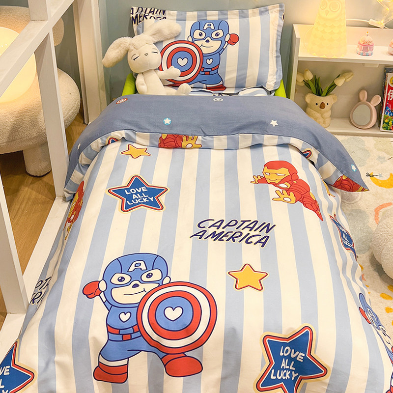 Three pieces of pure cotton kindergarten quilt baby cot for baby to enter the garden for six pieces of cots and bedding