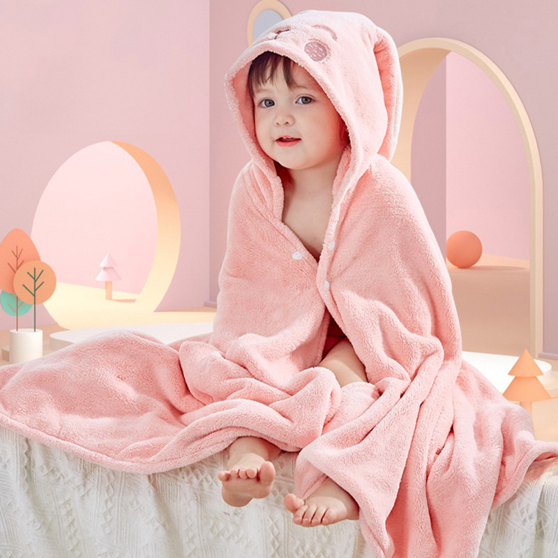 Baby bath towel cloak baby hooded hooded bathrobe thicker than pure cotton super soft absorbent autumn and winter