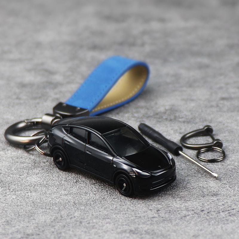 Suitable for Tesla Model Y Keychain Pendant, Officially Licensed Maodou Y Creative Alloy Car Model Keychain
