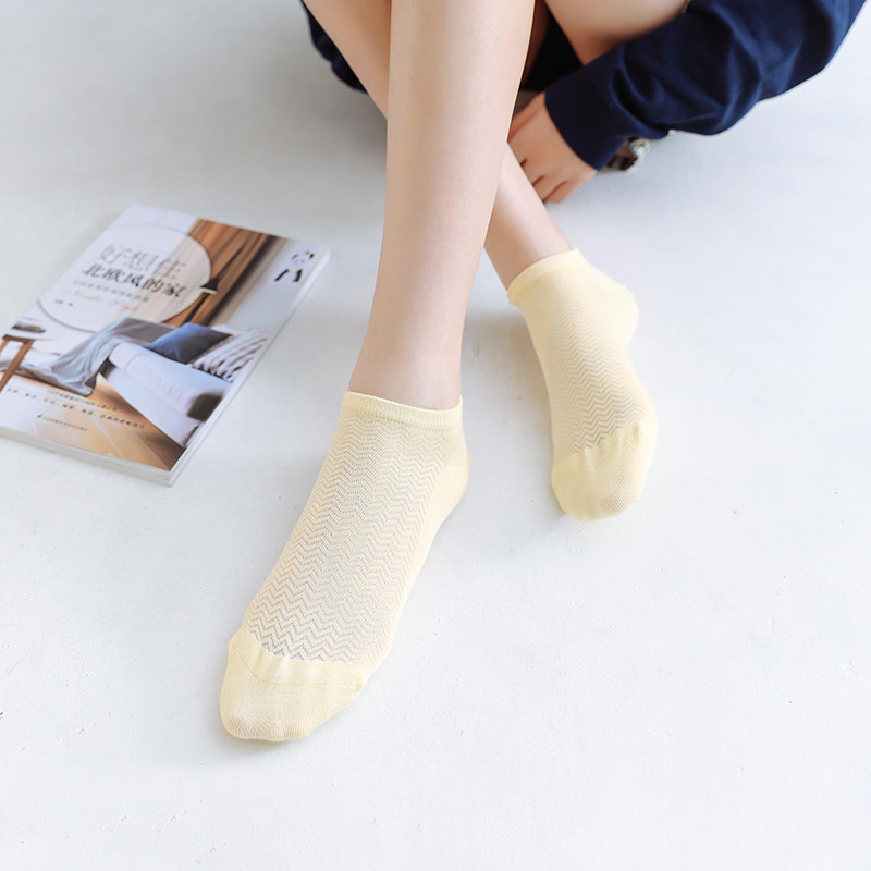 Ms Myland Milani spring and summer thin mesh silk sweat-absorbing breathable silky low-top women's socks boat socks