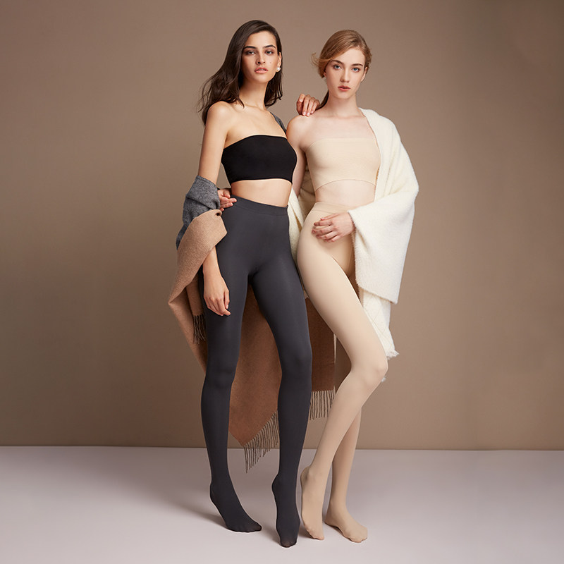 Ms Myland Milani autumn and winter milled high density no trace plus velvet thick leggings socks light leg artifact