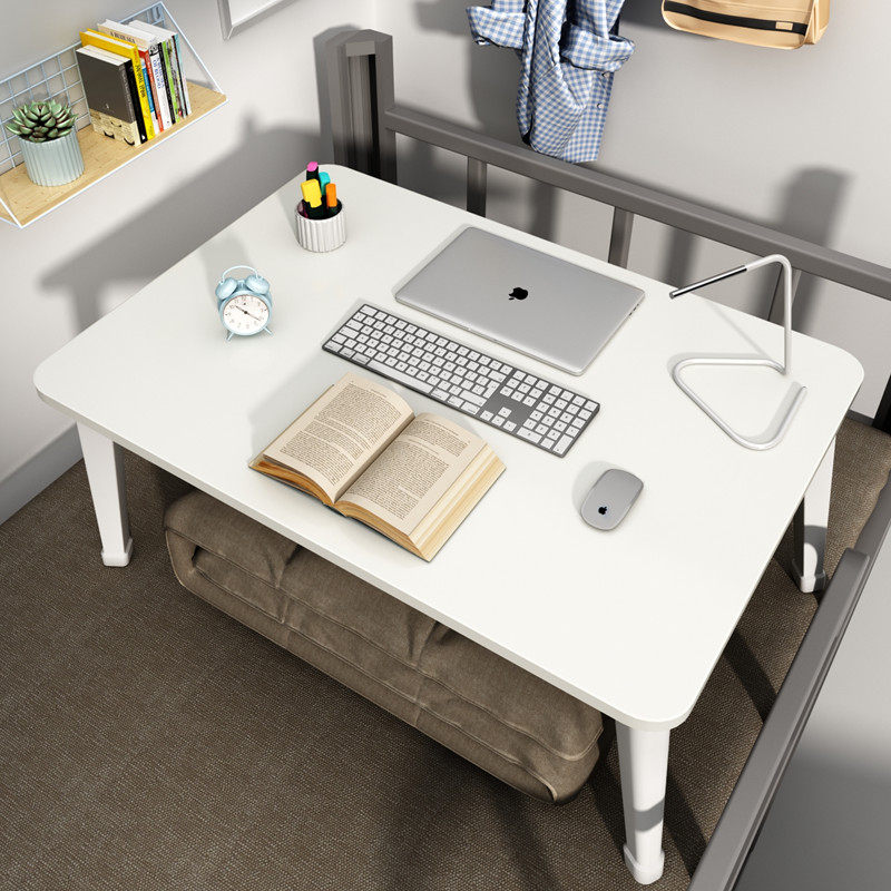 Bed small desk student dormitory bottom bunk desk computer desk plus height bedroom sitting lazy table foldable multi-functional reading artifact bed table writing bay window table simple home small table board