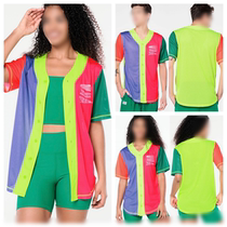 ZW fitness sports casual yoga dance clothing short-sleeved color matching baseball uniform ZB fitness top 680
