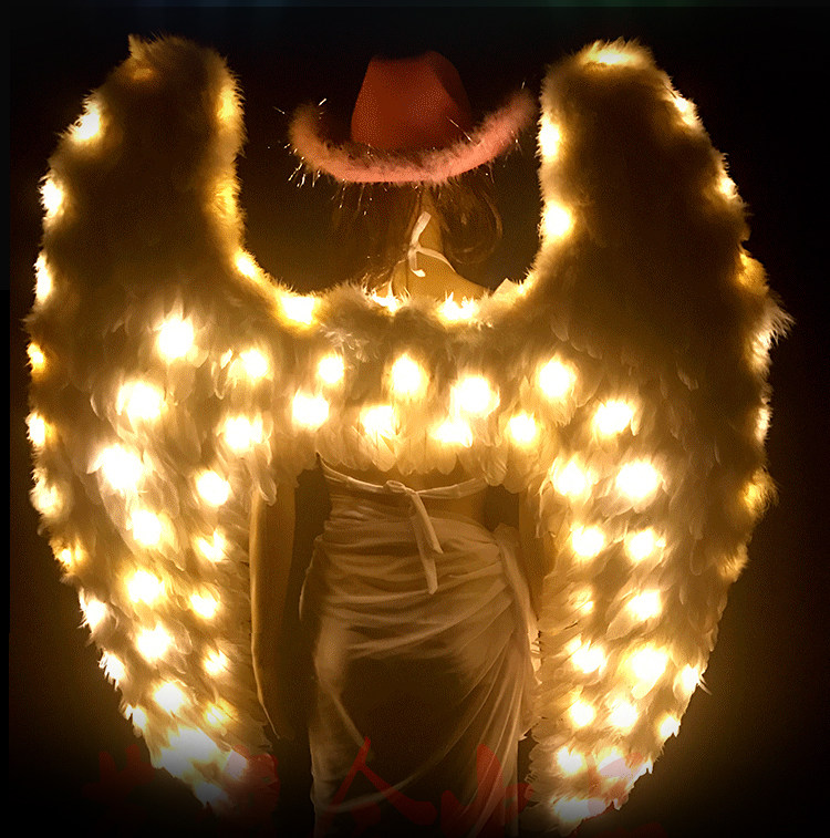 Luminous Wings LED Seven Color Performance Angel Butterfly Wings Stage Performance Prop Feather Wings Back Accessories Utensil-Taobao