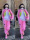 Fashion Suit Women's 2023 Early Spring New Loose Jacket Baseball Uniform Mickey Pattern Pink Casual Sweatpants Trendy