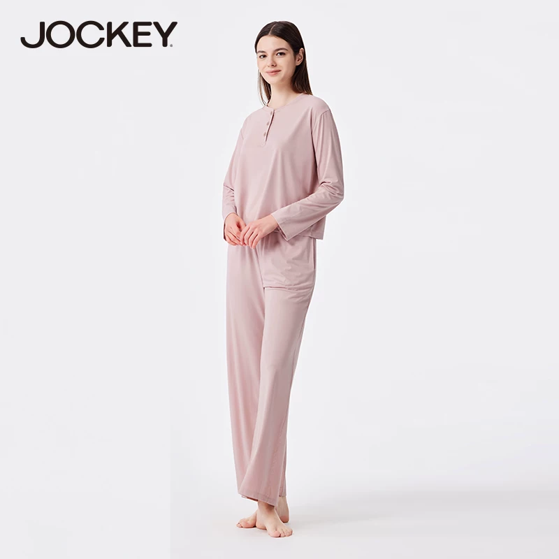 Ночная пижама с длинным рукавом jockey, демисезонная, мягкая, дышащий эластичный комплект
