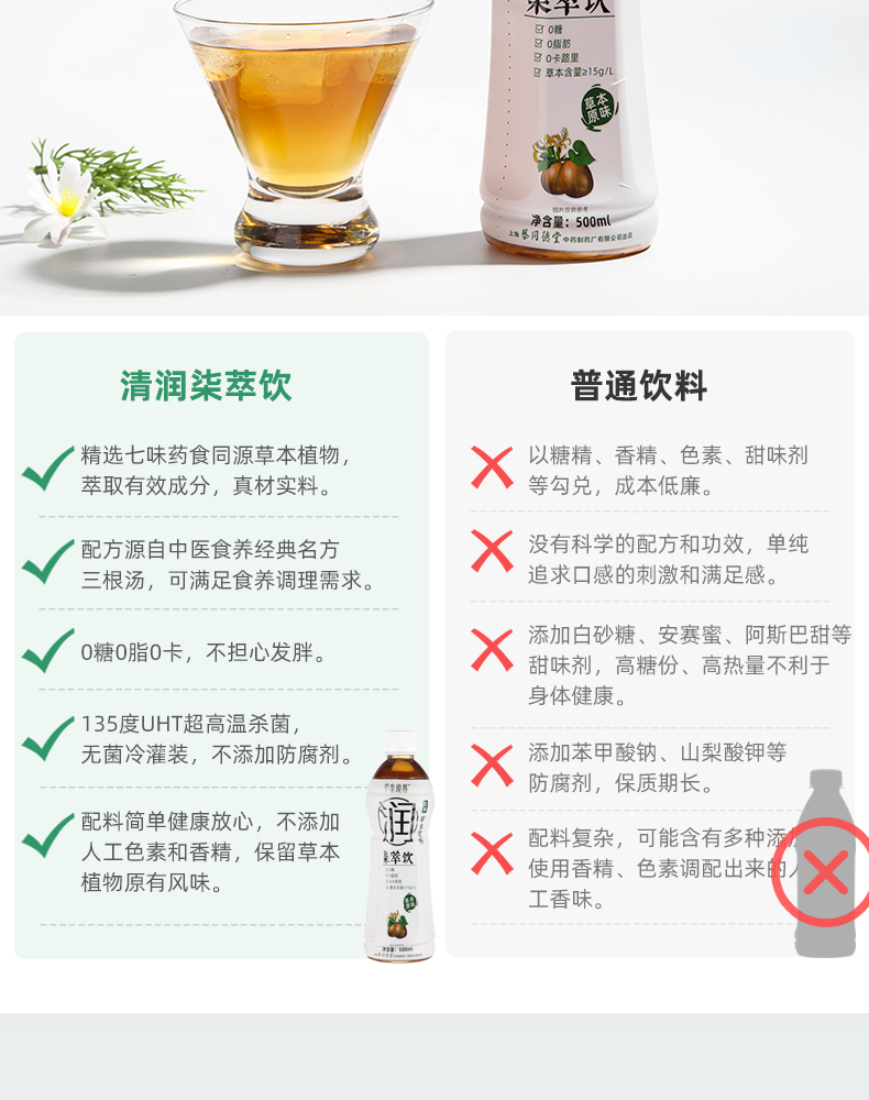 草本境界无糖凉茶5瓶(500ML/瓶)