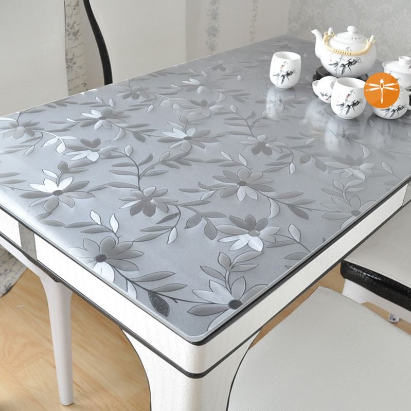 Odorless pvc tablecloth waterproof and oil-proof desktop anti-scalding plastic opaque soft glass dining table mat coffee table crystal plate
