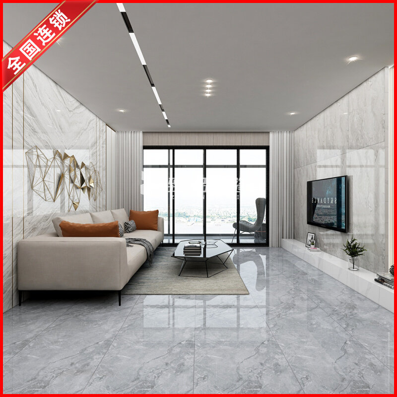 New gray flux marble tile tile floor tile 600x1200 living room non - slip floor tile kitchen wall tile