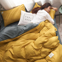 Nordic Wind Bed bedding Bamboo Hat Four Pieces in Japanese Department Brief Quilt Cover Bed Linen Student Dormitories Three Sets Autumn Winter