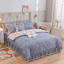 Yuan dream all cotton thickness bed four pieces of cotton bed cover field three pieces of pure cotton slant cotton bed sleeve 4 pieces