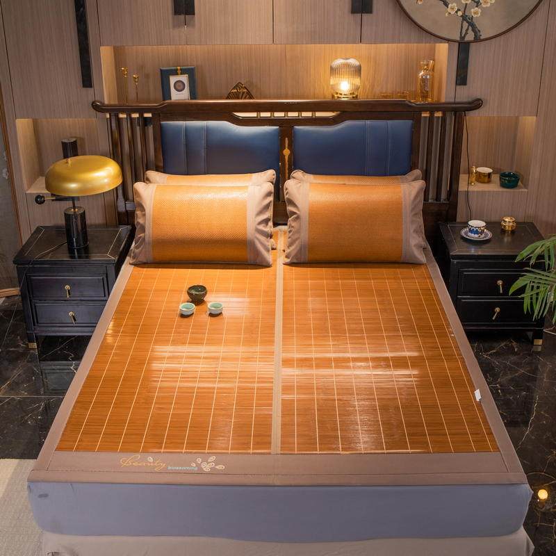 Yuanmeng mat bamboo mat summer grass mat household double-sided ice silk mat positive and negative dual-use single student dormitory bed mat