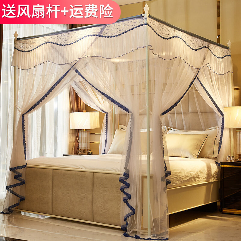 Far Dream Mosquito Net Home 2022 New High-end Landing Style Bedroom Tattox Bracket Thickened encryption three doors 1 5m