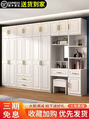 European wardrobe home bedroom simple modern solid wood storage cabinet economy children's simple storage wardrobe
