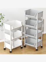 Étagère de rangement mobile sur pied multicouche à roulettes pour salon chambre à coucher dortoir petite bibliothèque pour enfants chariot de rangement