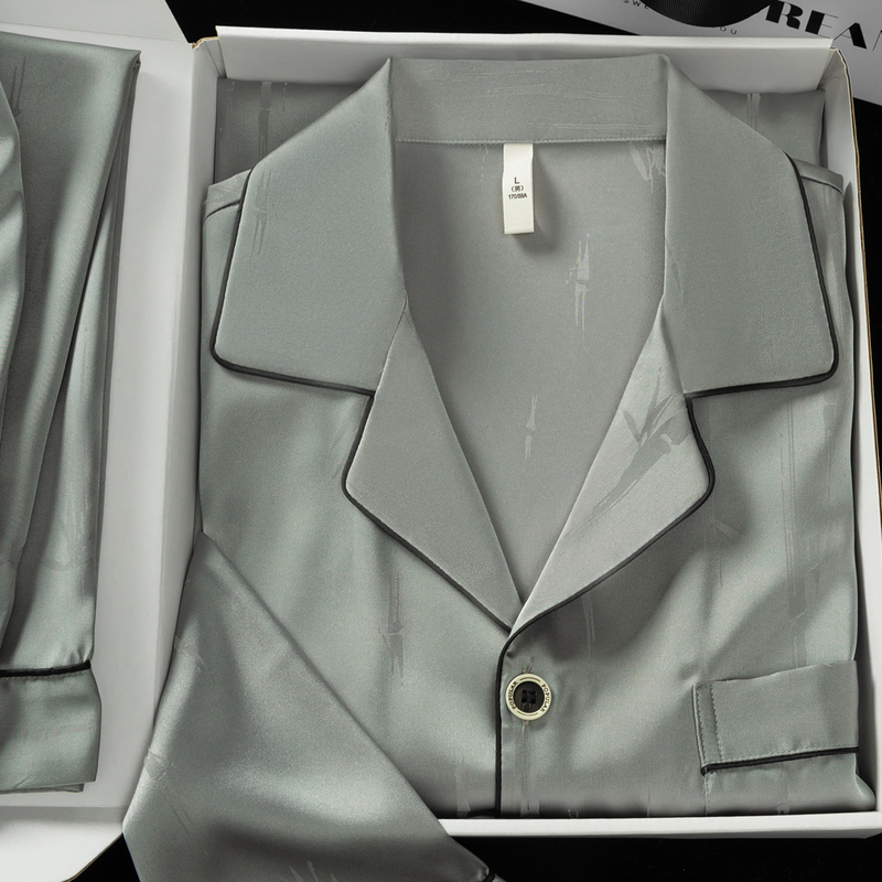 Ice Silk Pajamas for Men 2026 Spring, Autumn and Summer Thin Long-Sleeved Home Clothes Gift Box for Boyfriend and Boy Gift