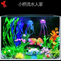 Fish tank Fish View landscape decorated fish turtle ecological living room home aquarium simulation fake mountain view decoration