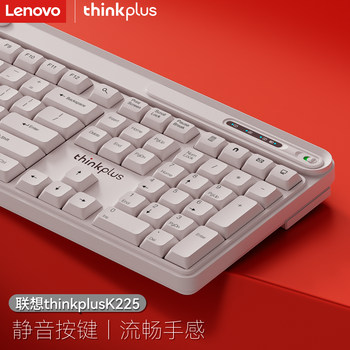 Lenovo Wireless Keyboard and Membrane Mouse Set, Silent, for Girls, Office Use, Universal for Desktop Computers