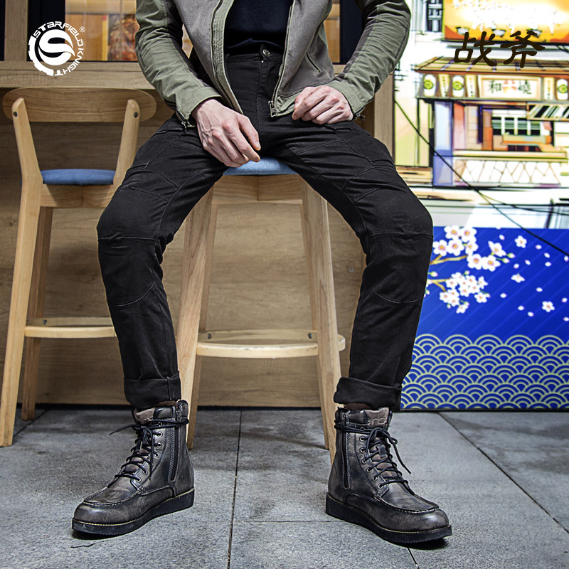 Starry Knight Motorcycle Riding Pants Casual Pants Locomotive Protectors Anti-fall stretch overalls jeans men's summer Women