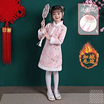 5-year-old girl winter dress winter dress baby girl child princess dress plus velvet thickened foreign style new New year