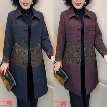 Autumn and winter quilted casual fashion mid-length stand-collar coat Autumn and winter quilted casual fashion mid-length stand-collar coat