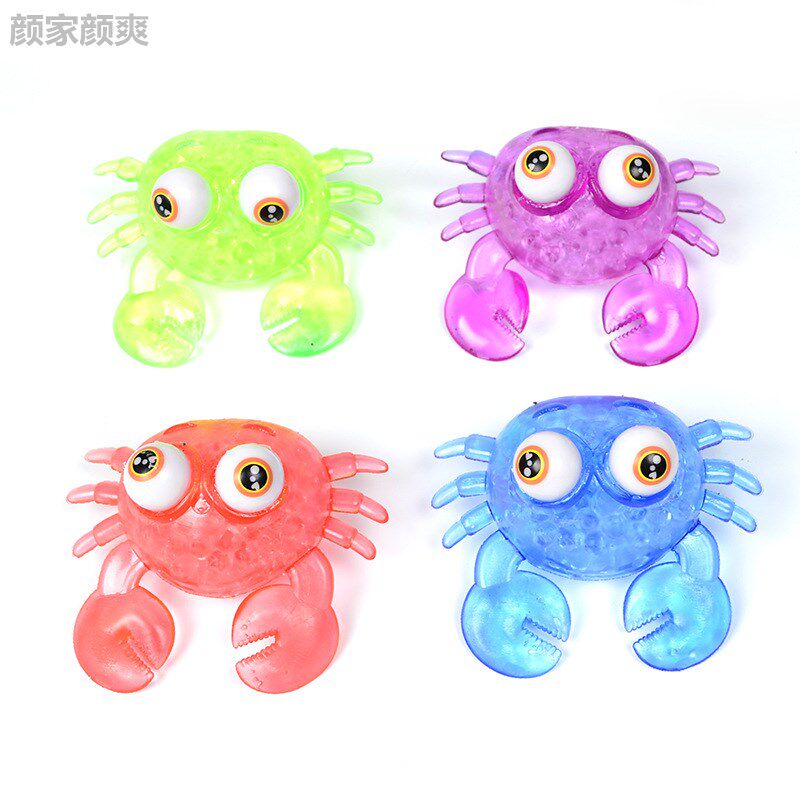 New Peculiar Decompression Colored Crab Vent Ball Children Creative Hand Knead Grapes To Vent Crab Popeball Decompression Toys